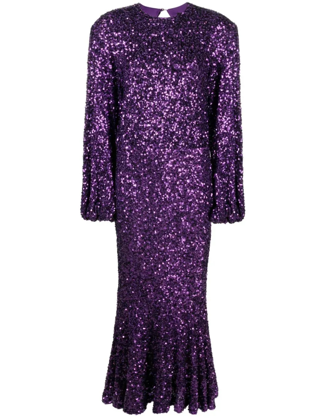 Abito lungo in paillettes viola