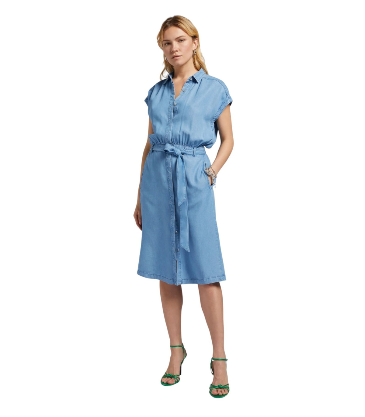 Gas Donna Vestito Midi In Jeans Ines Dress