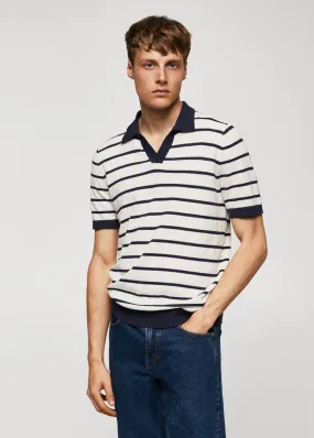 Polo a righe texture spugna alta