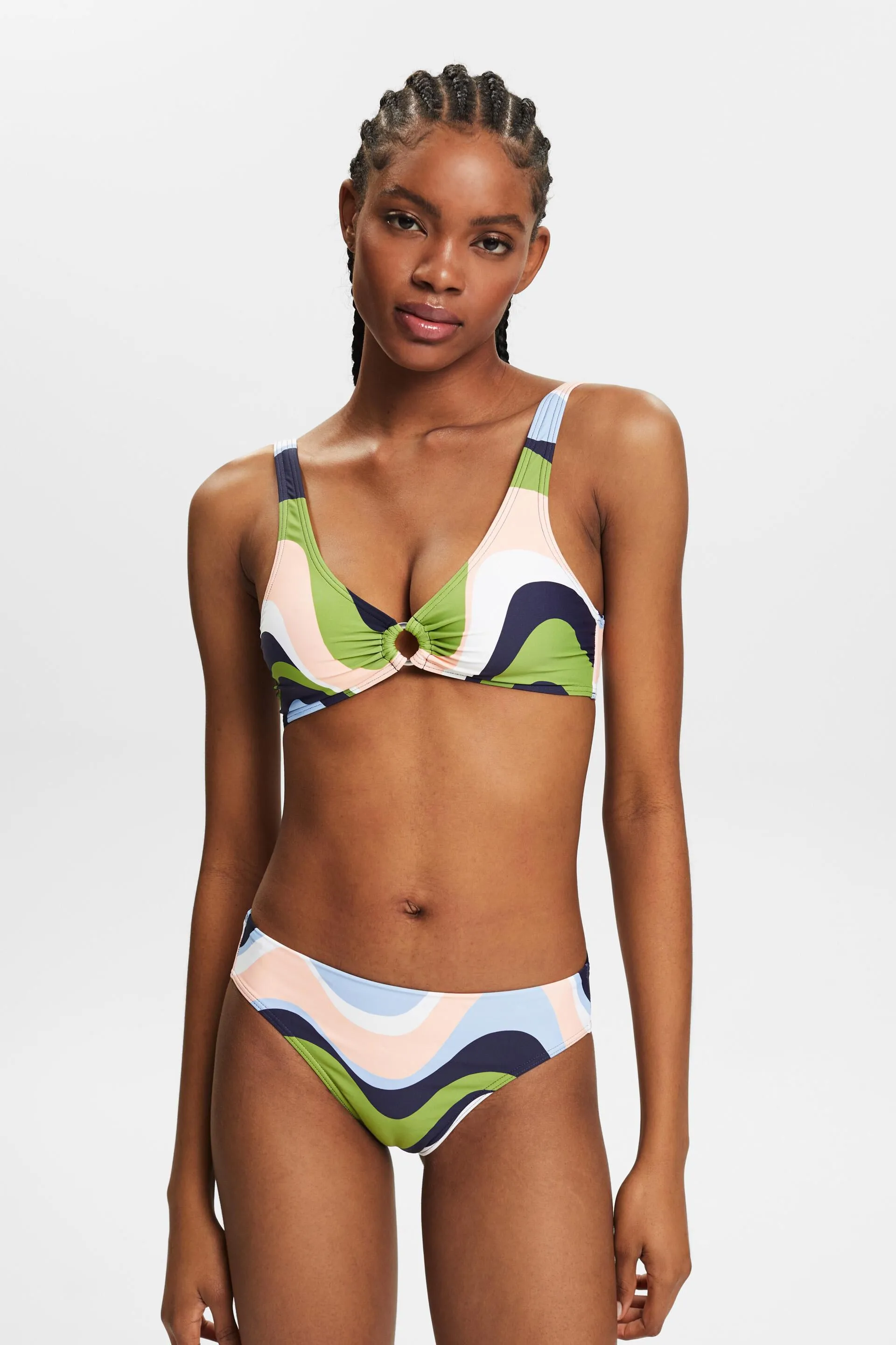 Slip da bikini a culotte a vita bassa con stampa