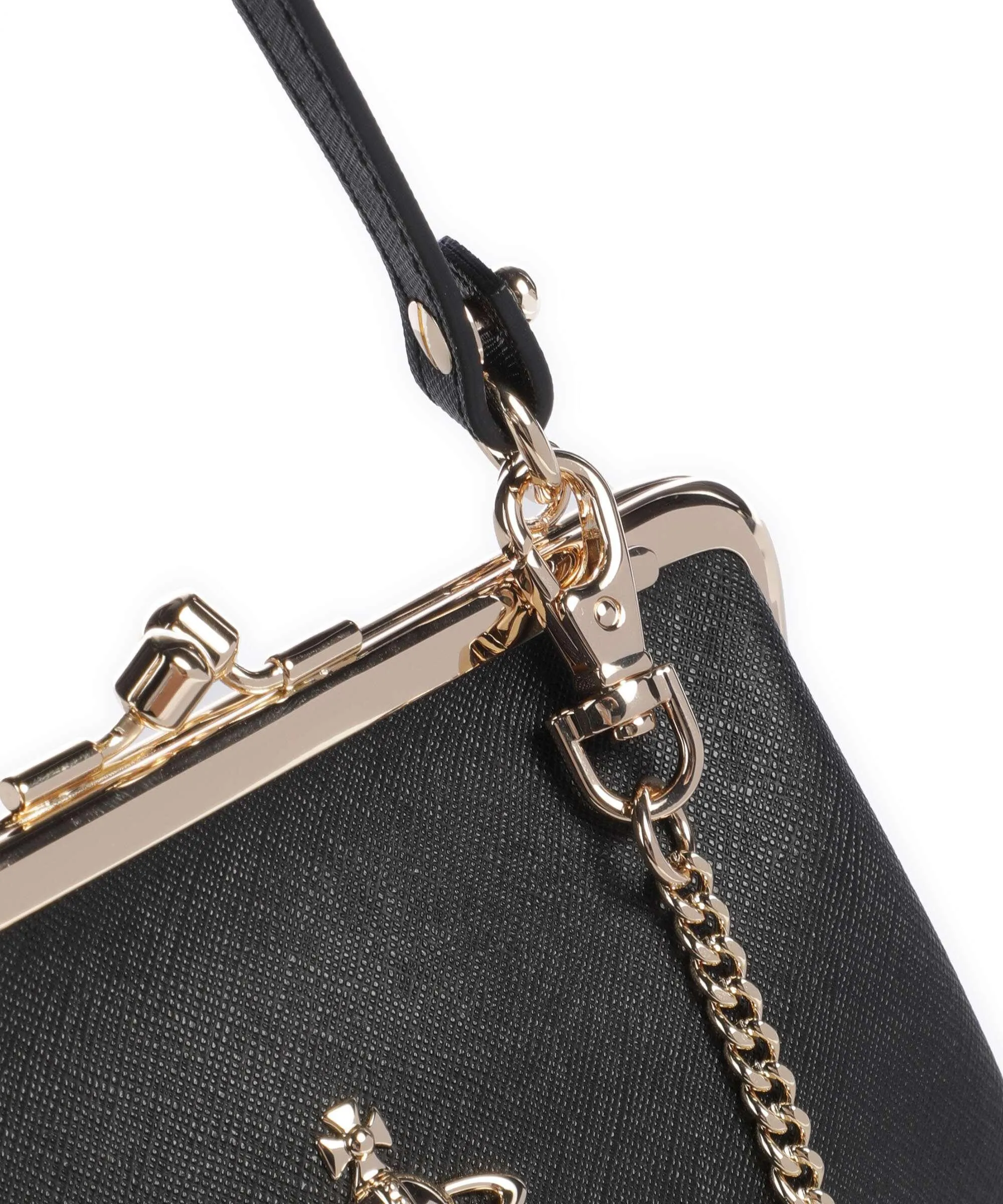  Vivienne Westwood Granny Saffiano Frame Borsa a tracolla pelle sintetica nero  